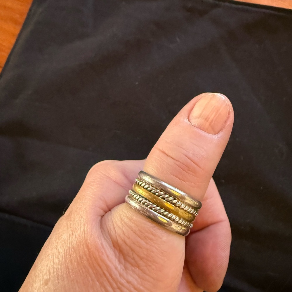 Silver and Gold Tone Stacked Ring